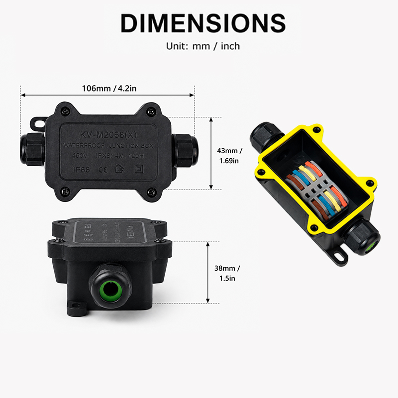 IP68 Waterproof Junction Box 2 - Cable Gland Waterproof recension och pris