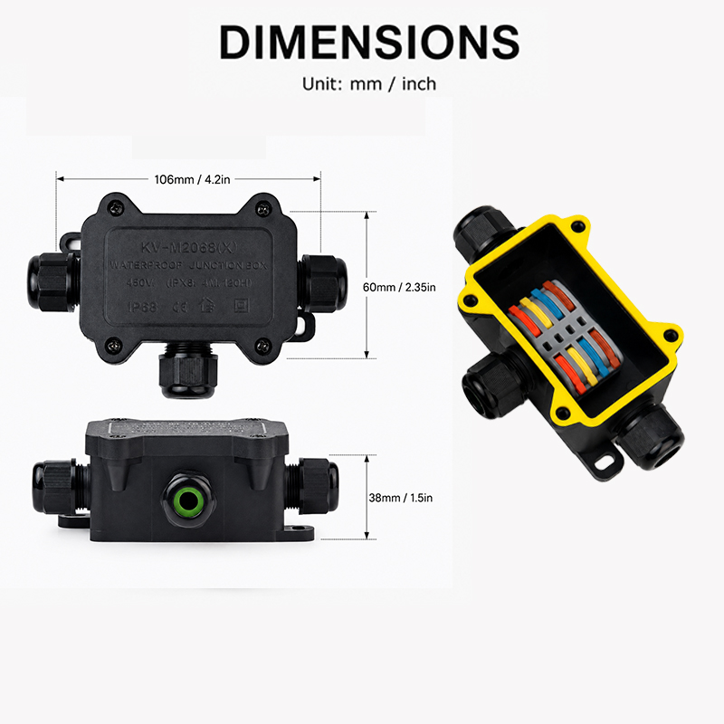 IP68 Waterproof Junction Box 2 - Cable Gland Waterproof recension och pris